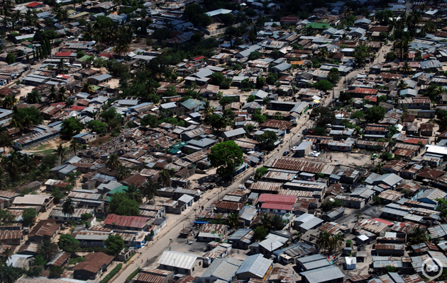 Densely built slum in Dar es Salaam due to unplanned urban development Photo Credit: tcktcktck.org